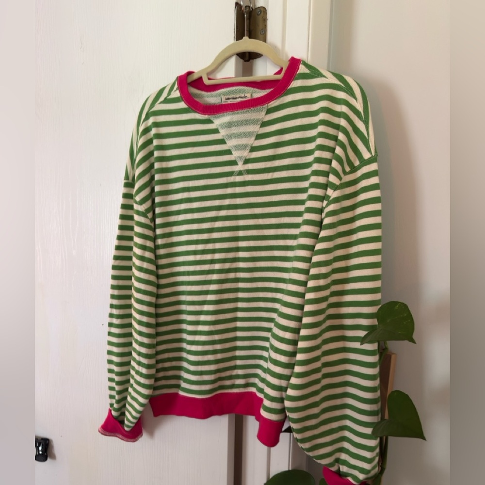 FREE PEOPLE Classic Striped Oversized Crewneck - Picture 4 of 6